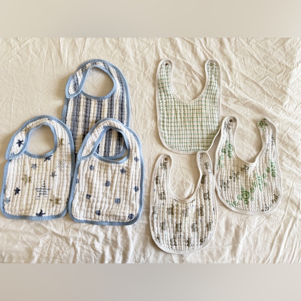 Aden + Anais Baby Bib Muslin, Burp Cloth Infant Toddler Newborn 6 PCS/ 2 Sets